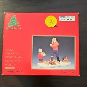 Lemax Christmas Village Chopping Wood Figurine